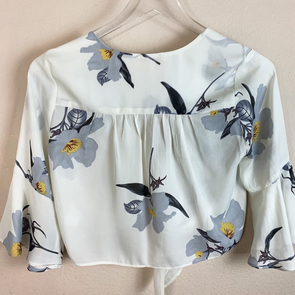 Ecru Lab Front Knot Blouse Crop Top - image 2